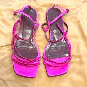 STAUD hot pink sandals
